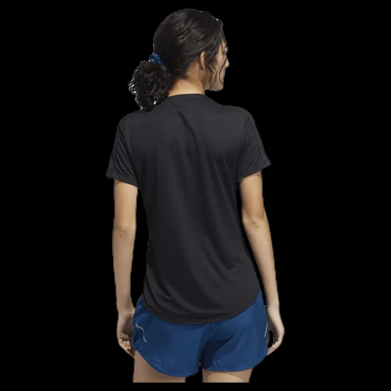 New adidas Run It Tee 3S Black Svart