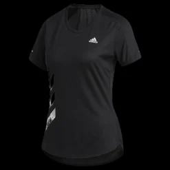 New adidas Run It Tee 3S Black Svart