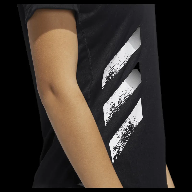 New adidas Run It Tee 3S Black Svart