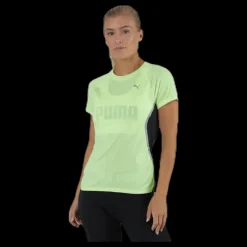 Puma Run Lite Laser Cat SS Tee Yellow Grön Sale