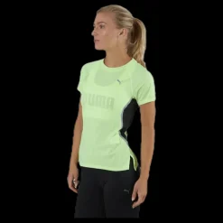 Puma Run Lite Laser Cat SS Tee Yellow Grön Sale