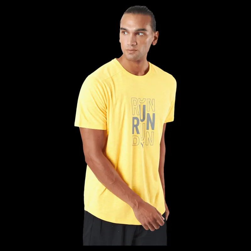 Puma Run Logo Ss Tee M Sun Stream Gul