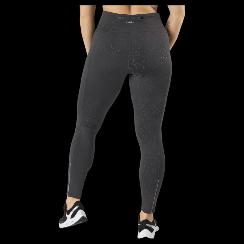 Clearance BLACC Run Reflective Tights Black/grey/silver Svart