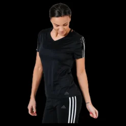 Outlet adidas Run 3S Tee W White/Black Svart