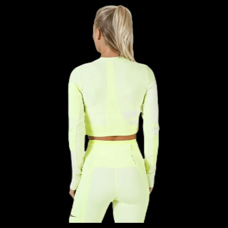 Outlet Nike Run Tech Pack Knit Top LS White/Green Vit och Grön