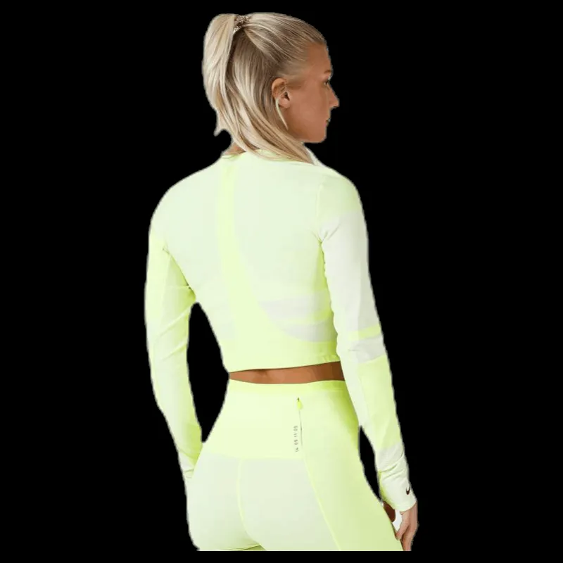 Outlet Nike Run Tech Pack Knit Top LS White/Green Vit och Grön
