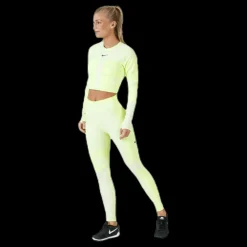 Outlet Nike Run Tech Pack Knit Top LS White/Green Vit och Grön