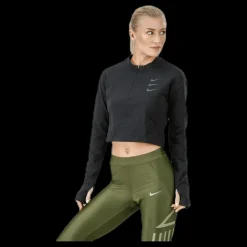 Nike Running Division Warm Top Crop Black Svart New