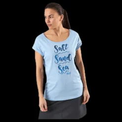 Jack Wolfskin Salt Sand Sea Tee Blue Blå