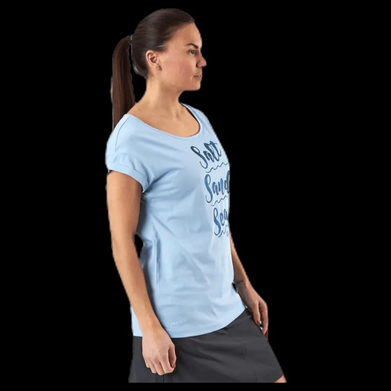 Jack Wolfskin Salt Sand Sea Tee Blue Blå