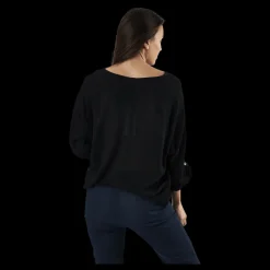 Pieces Sanne 3/4 Fold-Up Top Black Svart New