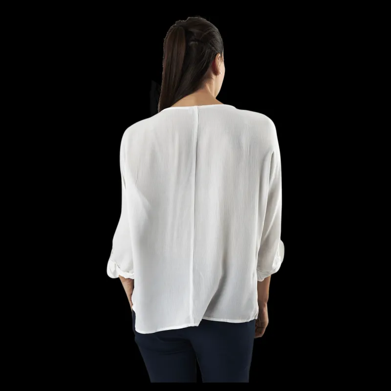 Pieces Sanne 3/4 Fold-Up Top White Vit New