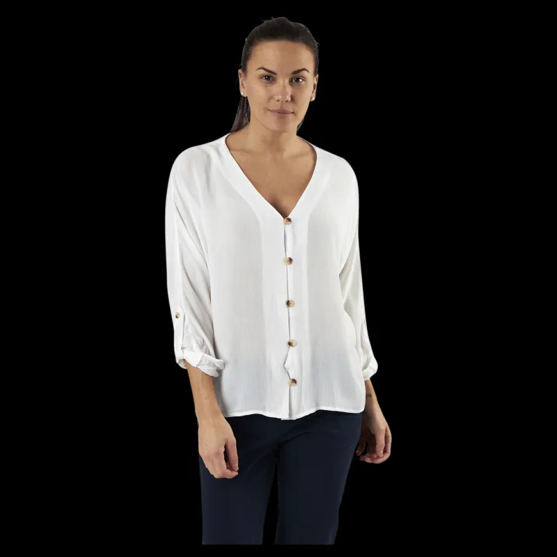 Pieces Sanne 3/4 Fold-Up Top White Vit New