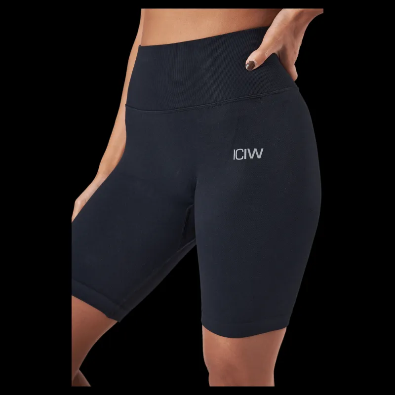 ICANIWILL Scrunch Seamless Biker Shorts Black Svart Hot