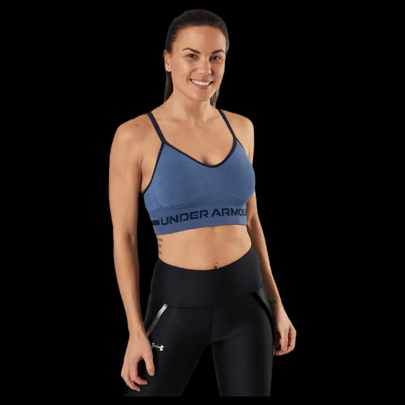 Under Armour Seamless Low Long Htr Bra Blue Blå New