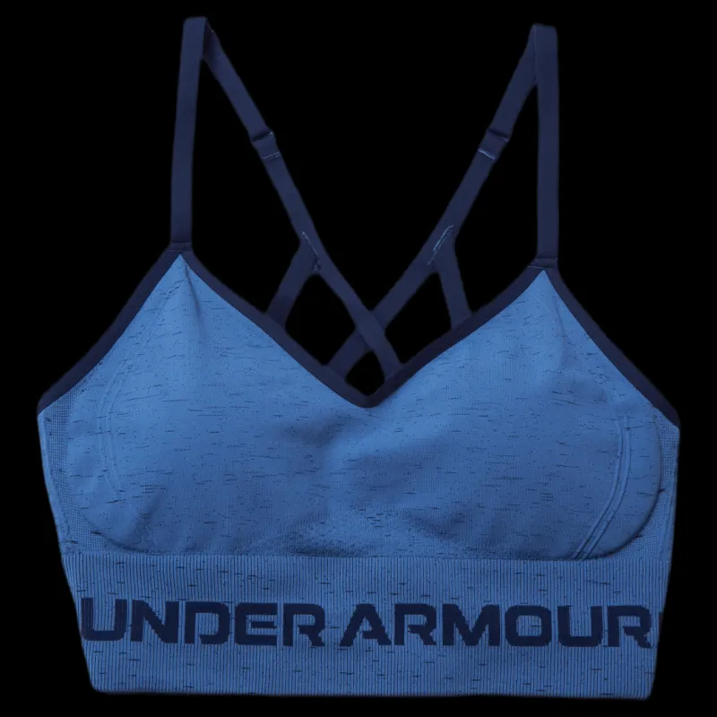 Under Armour Seamless Low Long Htr Bra Blue Blå New