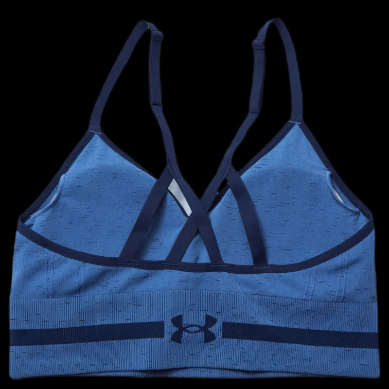 Under Armour Seamless Low Long Htr Bra Blue Blå New