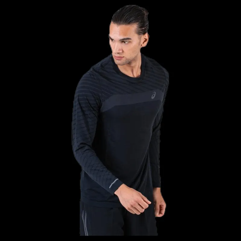 ASICS Seamless LS Texture Black Svart Hot