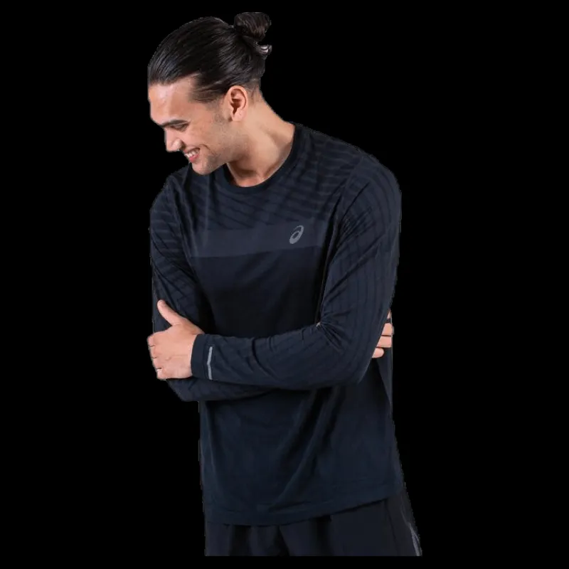 ASICS Seamless LS Texture Black Svart Hot