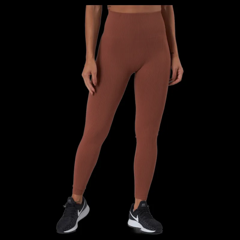 Clearance Röhnisch Seamless Rib Tights Copper Brown