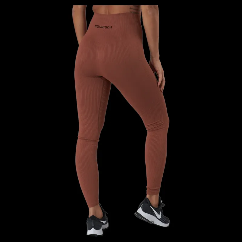 Clearance Röhnisch Seamless Rib Tights Copper Brown