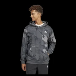 adidas Seasonal Essentials Camouflage Hoodie Dark Grey Grå Online