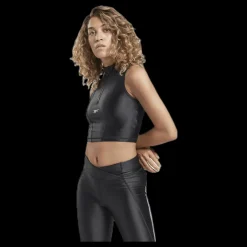 Reebok Sh Shiny Lycra Crop Black Svart