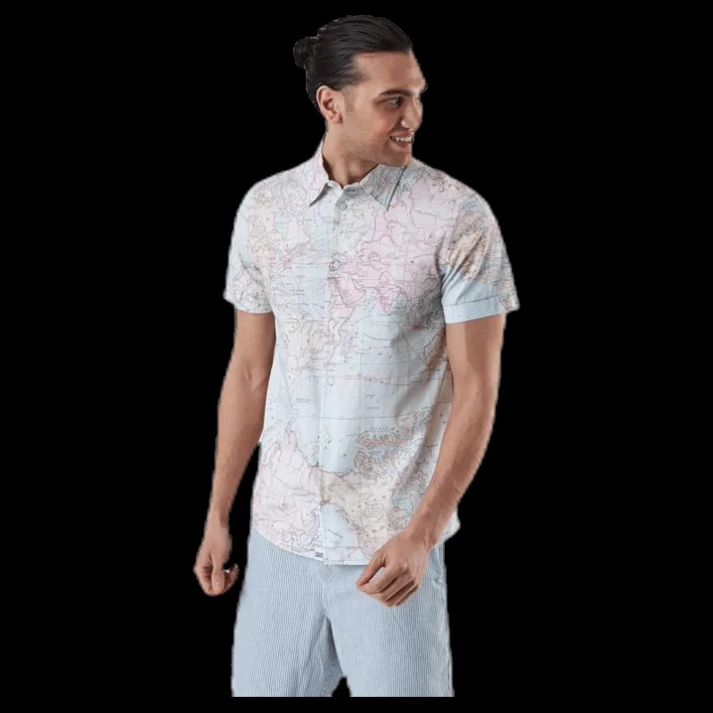 Dedicated Shirt Short Sleeve Sandefjord Map Patterned Mönstrad New