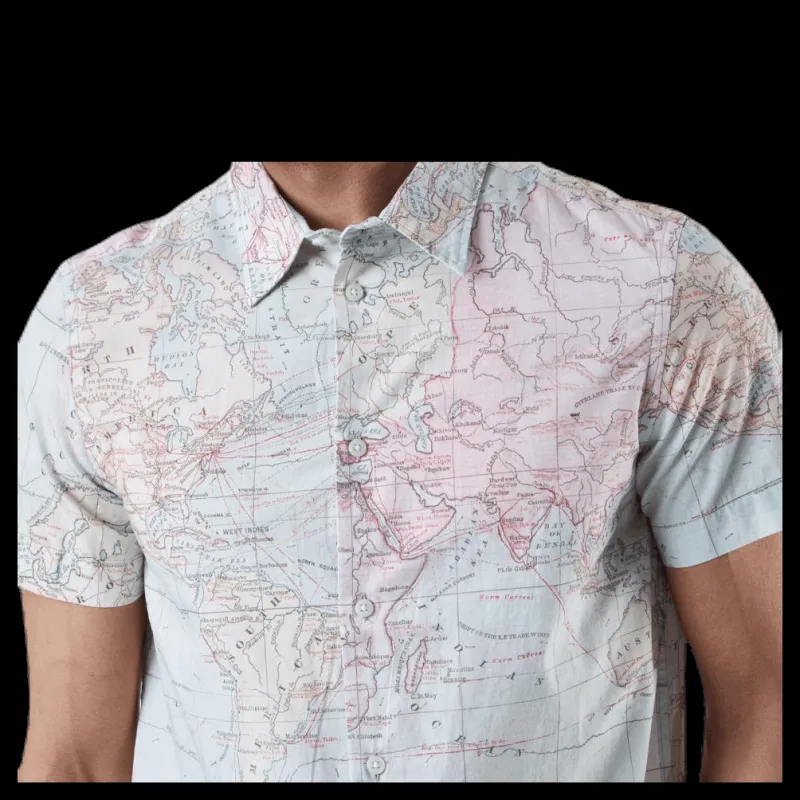 Dedicated Shirt Short Sleeve Sandefjord Map Patterned Mönstrad New