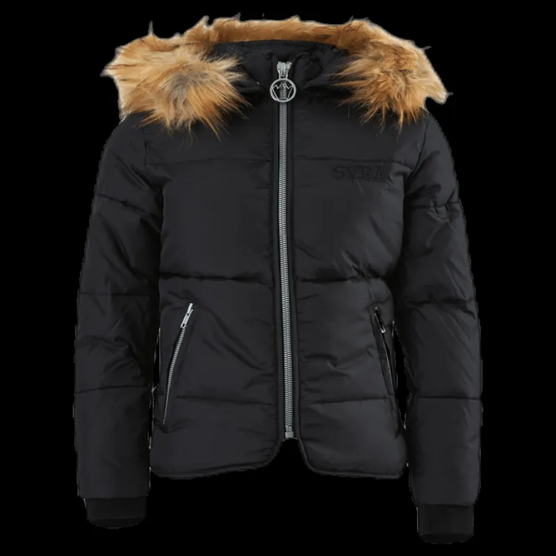 Svea Short Slim Jacket Junior Black Svart