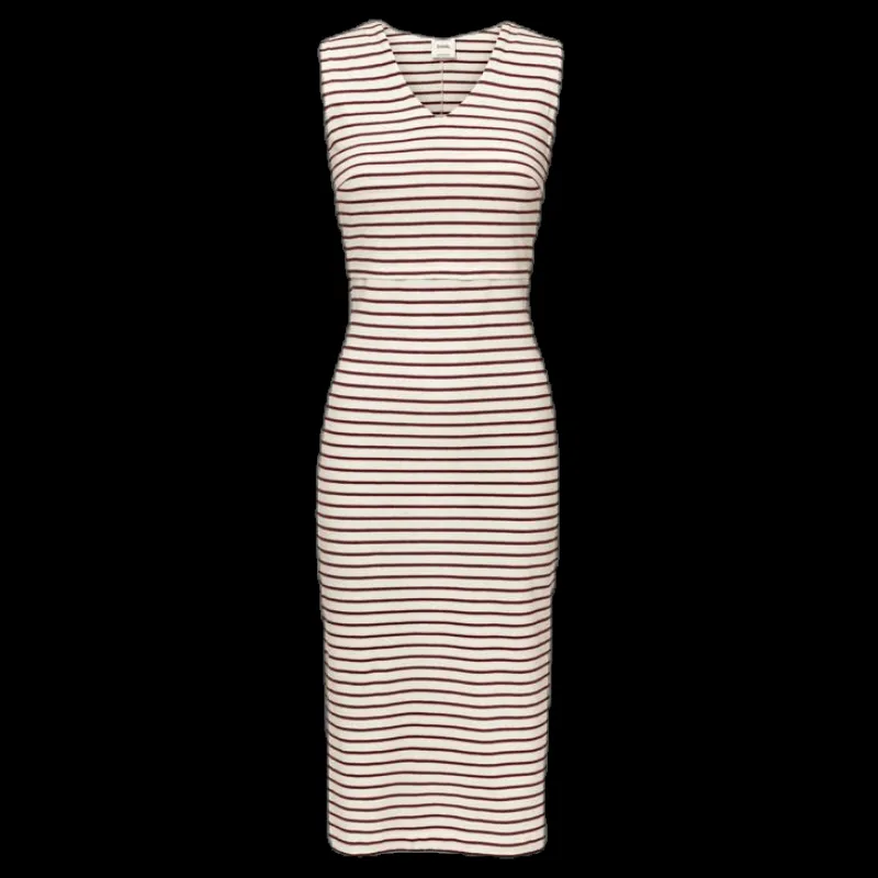 Hot Boob Simone S/L Dress Beige/Red Beige och Röd