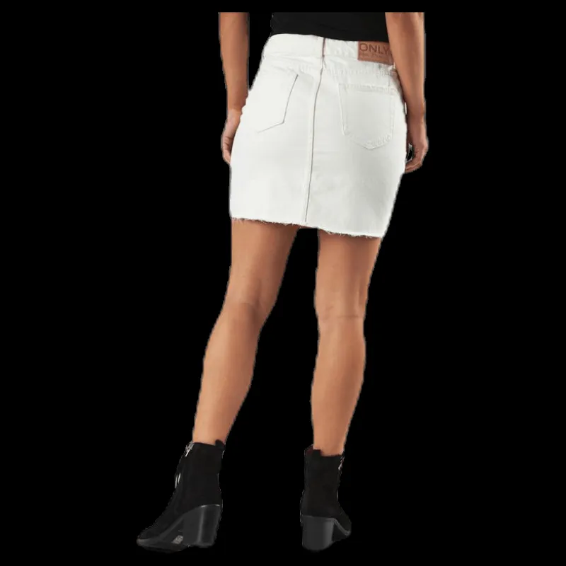 Online Only Sky Reg Skirt Raw Edge Dest.Bb Brun