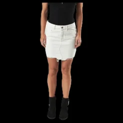 Online Only Sky Reg Skirt Raw Edge Dest.Bb Brun