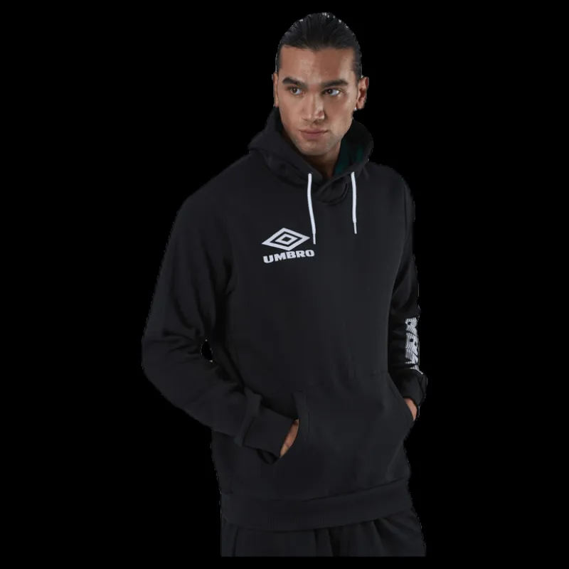 New Umbro Sleeve Print Hoodie Black Svart