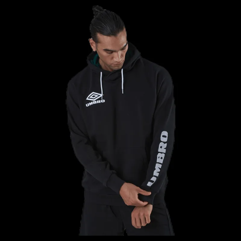 New Umbro Sleeve Print Hoodie Black Svart