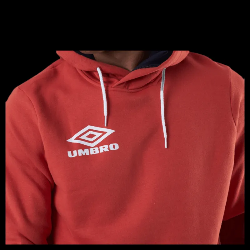 Outlet Umbro Sleeve Print Hoodie Red Röd