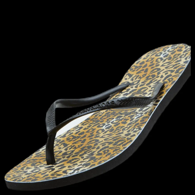 Clearance Havaianas Slim Leopard Beige/Black Beige och Svart