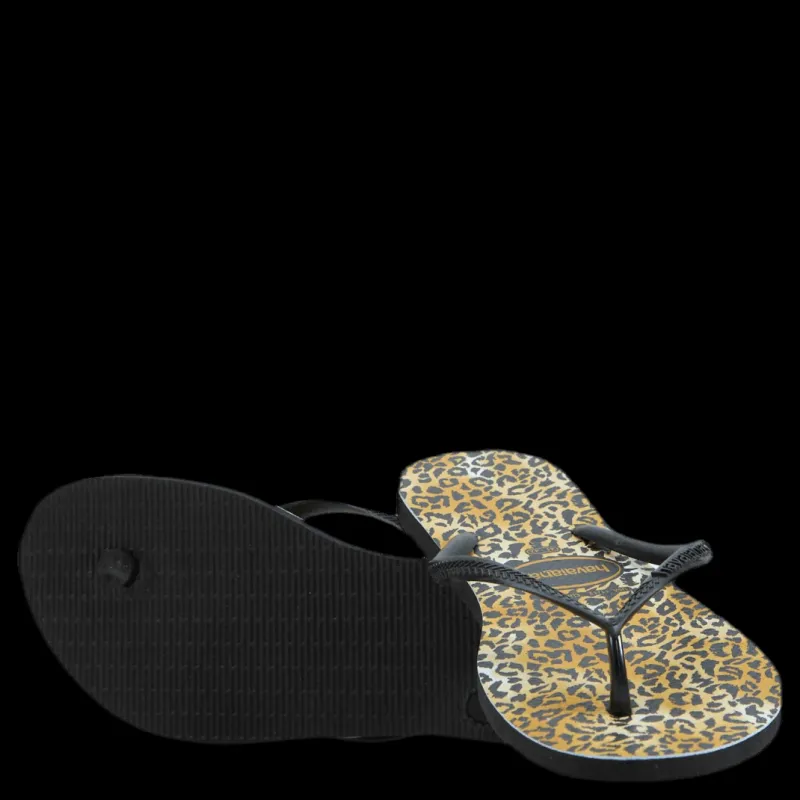 Clearance Havaianas Slim Leopard Beige/Black Beige och Svart