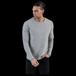 Jack & Jones Slub Knit Crew Neck Sts Grey Grå Best