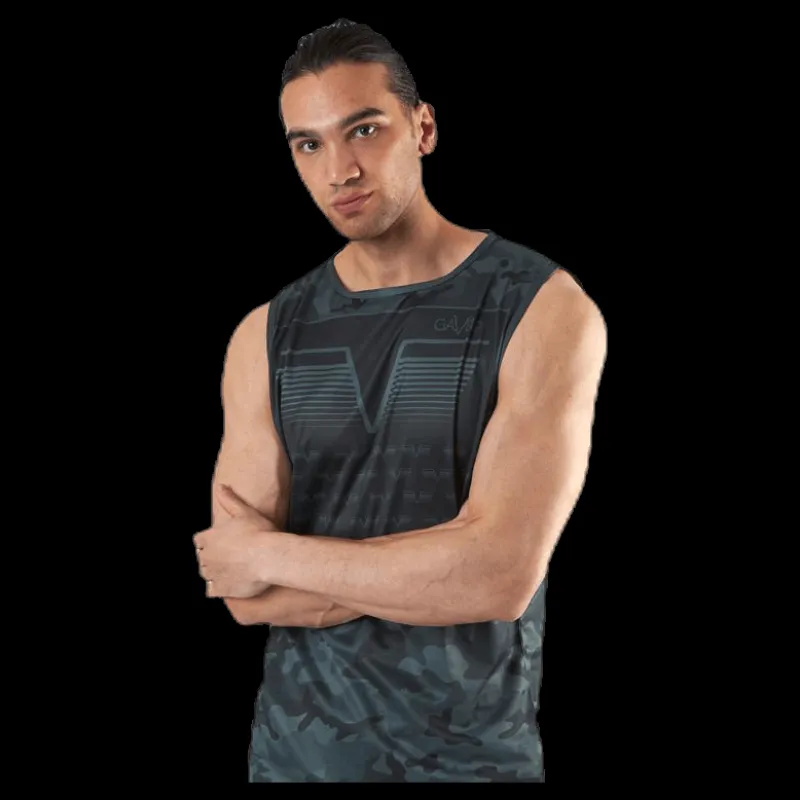 Gavelo Sniper Green Sleeveless Tee Patterned/Green Mönstrad och Grön Hot