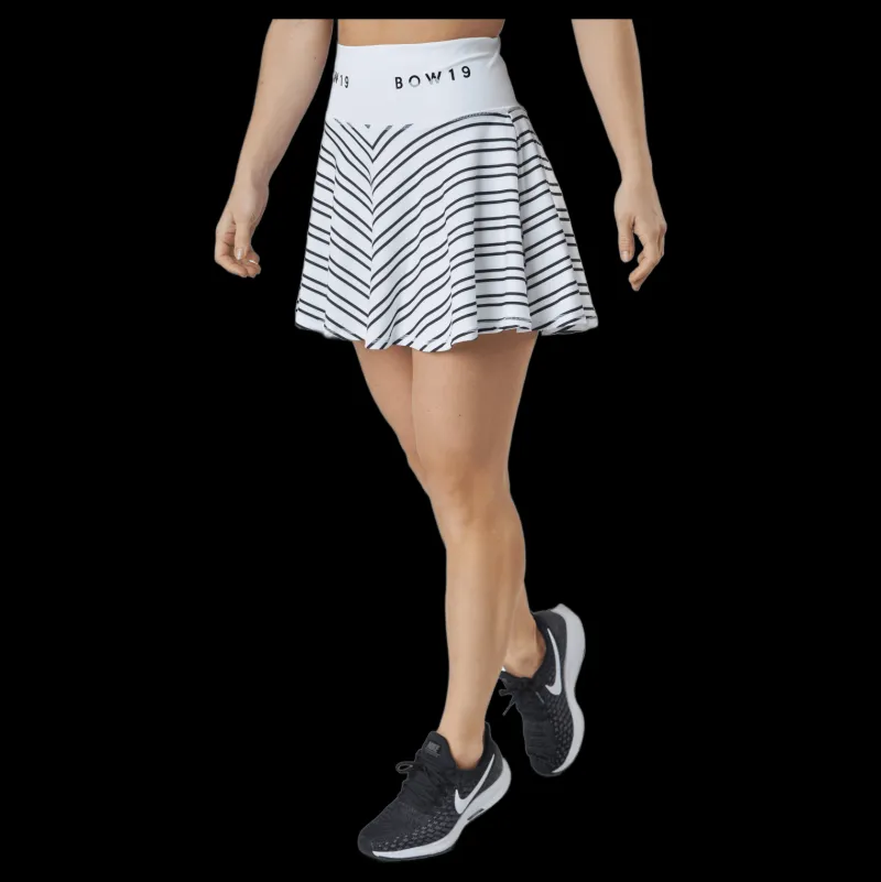 BOW19 Sofia/print Skirt Thin Stripe White/black Flerfärgad Best