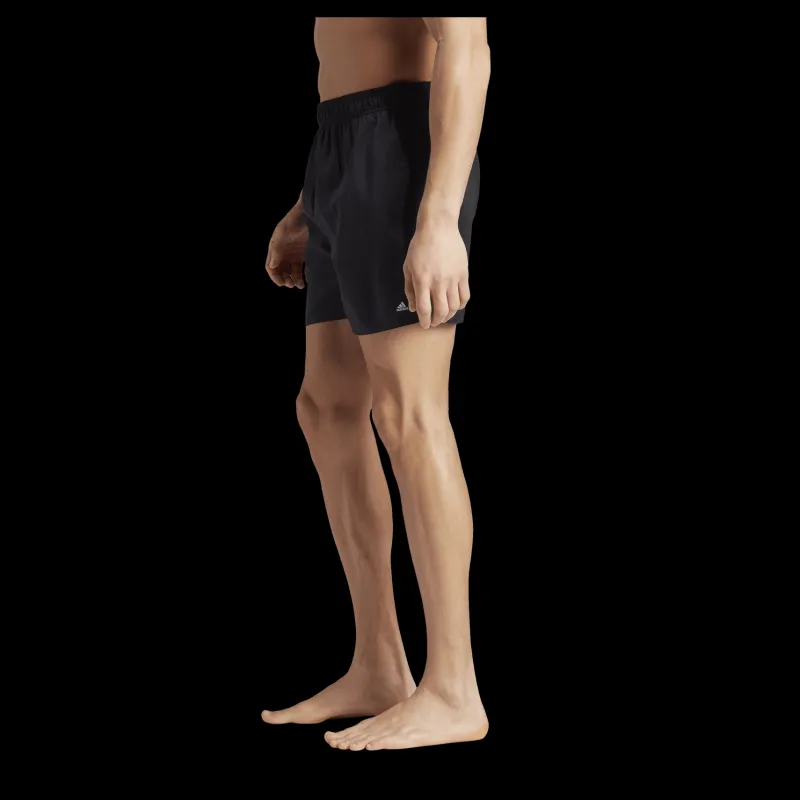 New adidas Solid CLX Short-Length Swim Shorts Black / Lucid Lemon Svart