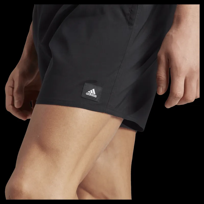 New adidas Solid CLX Short-Length Swim Shorts Black / Lucid Lemon Svart