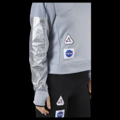 New adidas Space Race Hoodie Women Halo Silver Grå