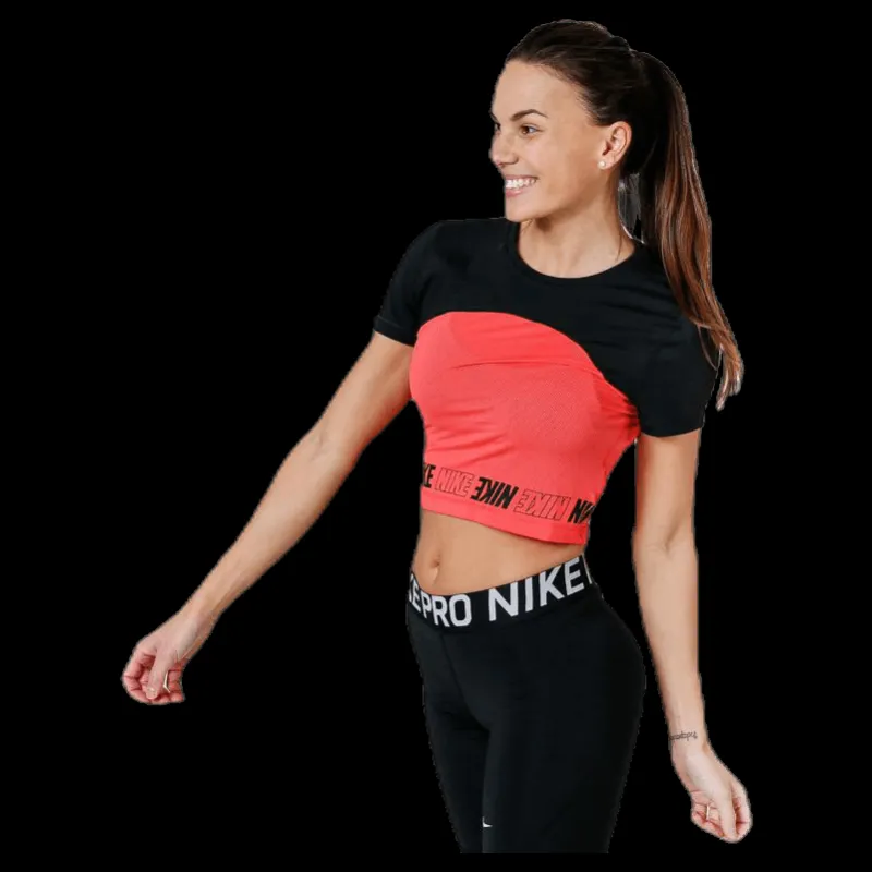 Nike Sport Don't Rest Top SS Orange Svart Discount