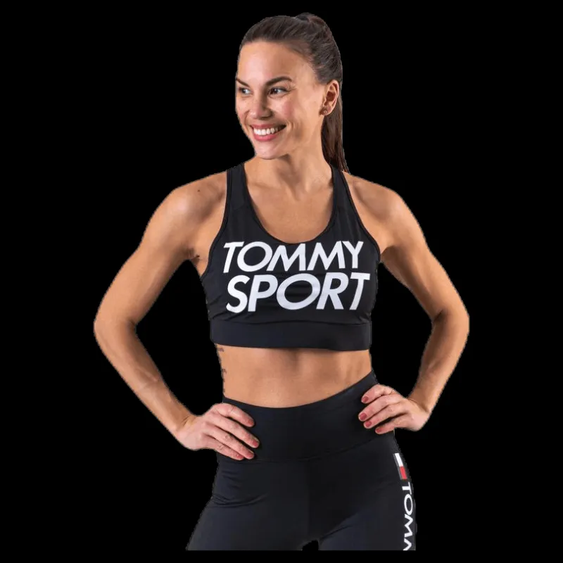 Outlet Tommy Hilfiger Sport Sports Bra Logo Mid Black Svart
