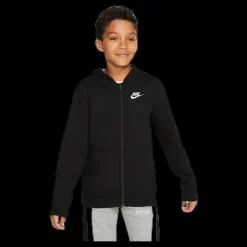 Nike Sportswear Club Big Kids' Full-Zip Hoodie BLACK/BLACK/WHITE Svart Hot