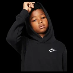 Nike Sportswear Club Big Kids' Pullover Hoodie BLACK/WHITE Svart Outlet