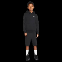 Nike Sportswear Club Big Kids' Pullover Hoodie BLACK/WHITE Svart Outlet