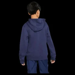 Discount Nike Sportswear Club Big Kids' Full-Zip Hoodie MIDNIGHT NAVY/MIDNIGHT NAVY/WHITE Blå